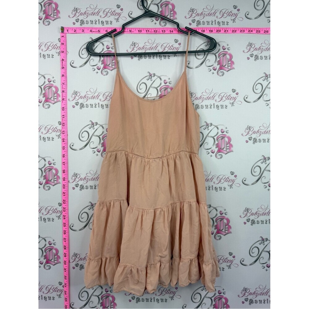 Talula Aritzia orange ruffle Peach Tiered Spaghetti Strap Dress